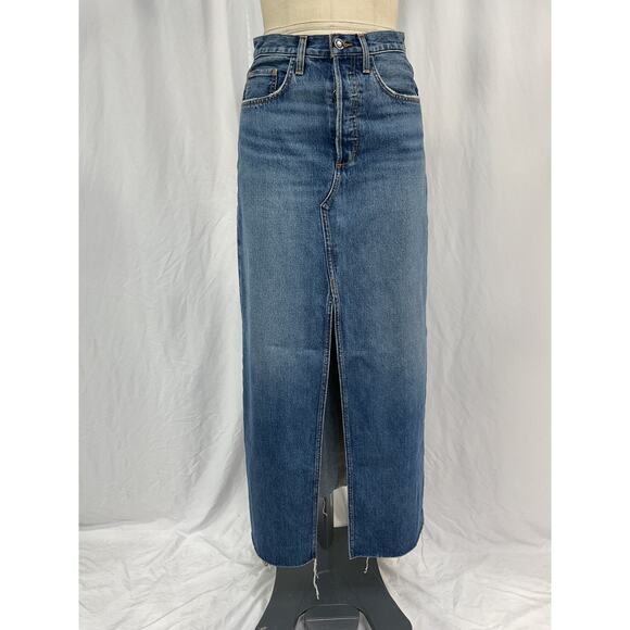 Favorite Daughter 'Sadie' Blue Cotton Denim Maxi Skirt Size 25 - Picture 2 of 5